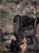 VELAZQUEZ, Diego Rodriguez de Silva y St Anthony Abbot and St Paul the Hermit oil